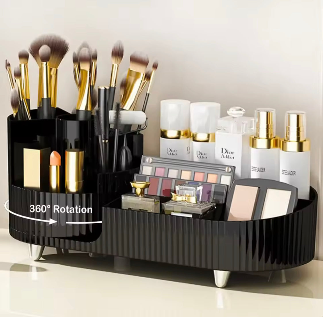 Cosmetic Storage Organizer With Spinning Brush Holder, Large Capacity Perfume Make Up Brush Holder, Makeup Sundries Storage Organizer Cosmetic Storage Organizer With Spinning Brush Holder, Large Capacity Perfume Make Up Brush Holder, Makeup Sundries Storage Organizer